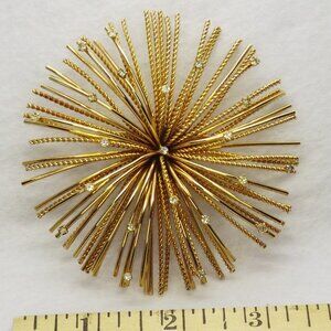 VTG  Sun Burst Brooch, Gold-tone